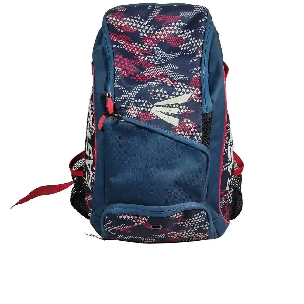 Easton Backpack Baseball Camo Stars Bat Helmet Compartment Blue Red White